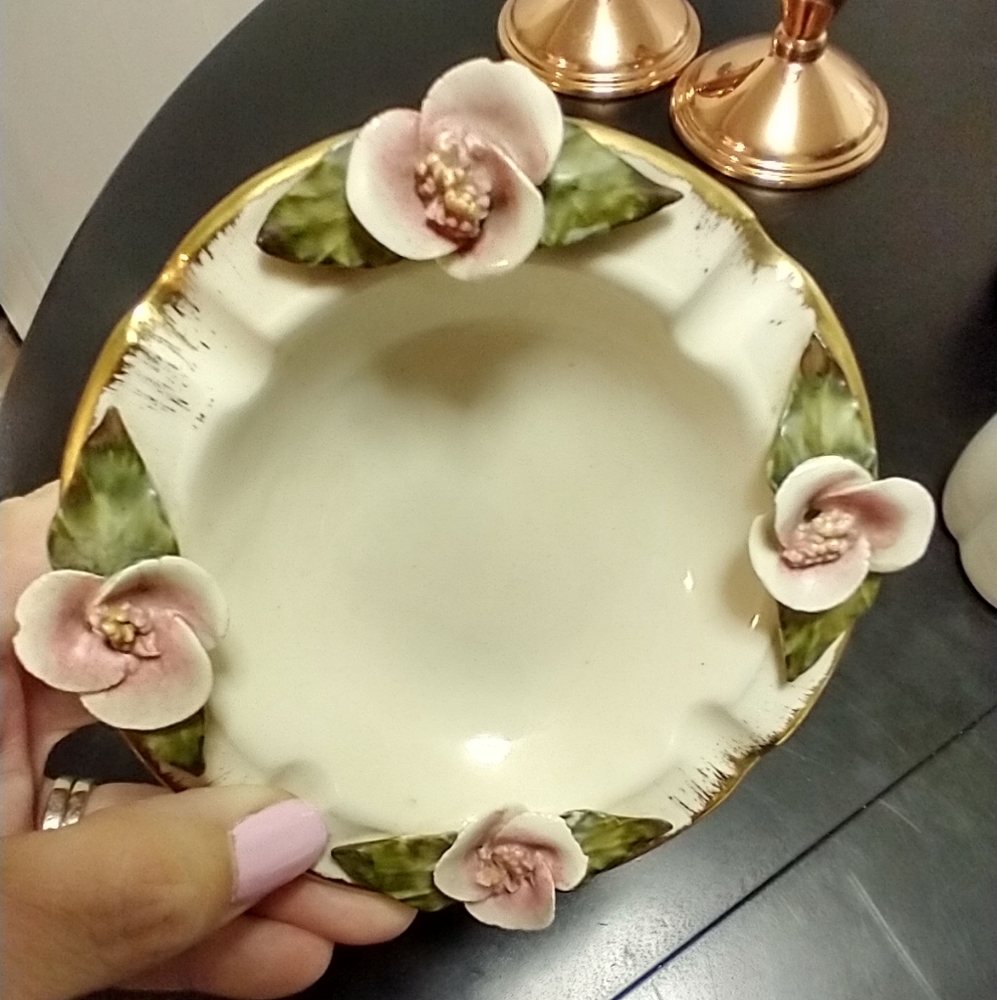 Chantilly China Ashtray Trinket Dish Vintage possibly Antique